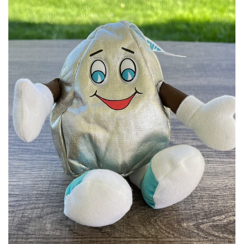 Hershey's Kiss Plush 1999 Stuffed Toy Shelf Sitter Silver Blue Excellent Vintage